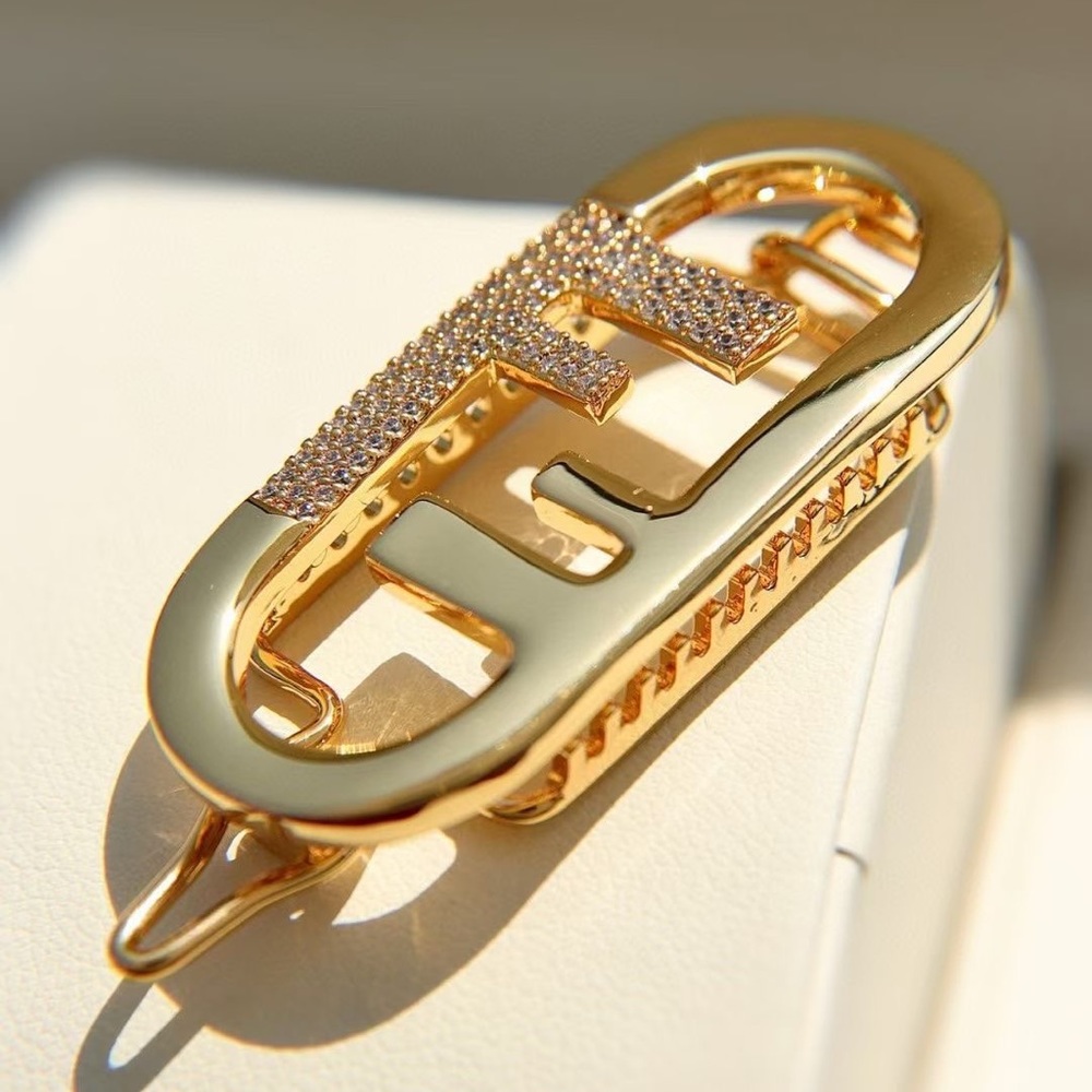 Fendi hair clip gold brand new